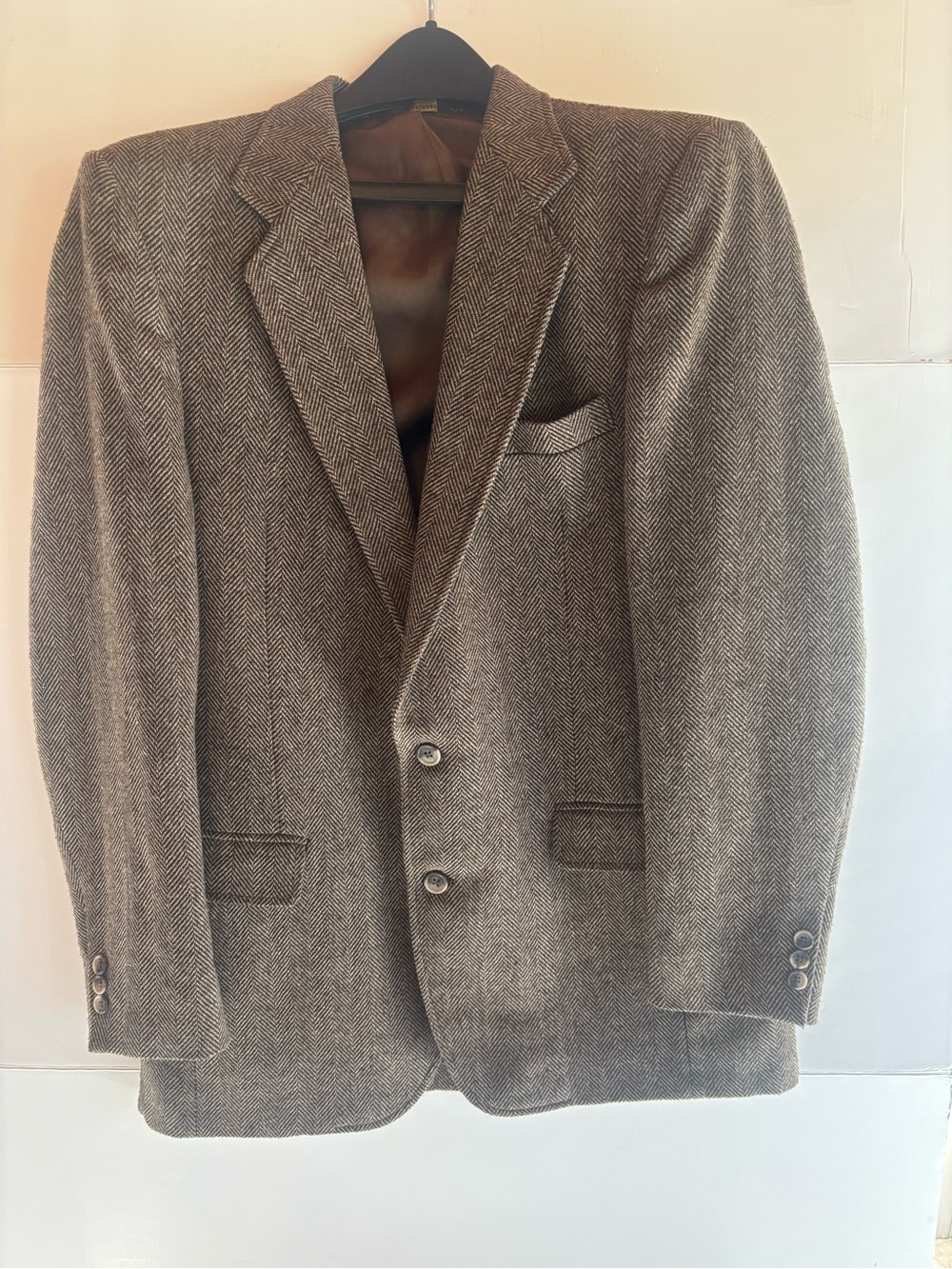 Haggar Herringbone Tweed Wool Suit Jacket 42L